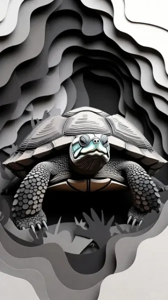 陸ガメ(Layered Paper Art)