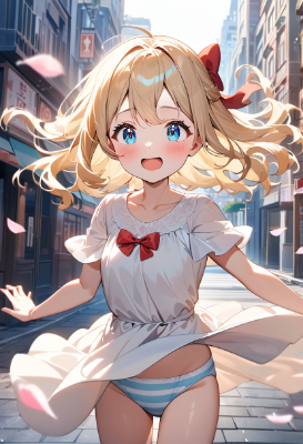 風でチラッと