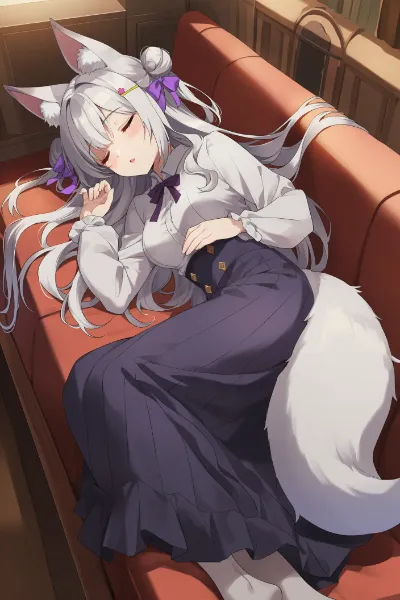 春に眠るケモミミさん