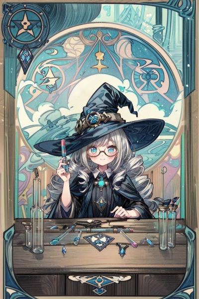 (お題：魔女)　タロット風アート　I  Magician - 魔術師