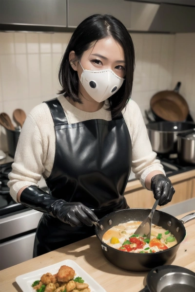 ラバーフェチ主婦の手料理