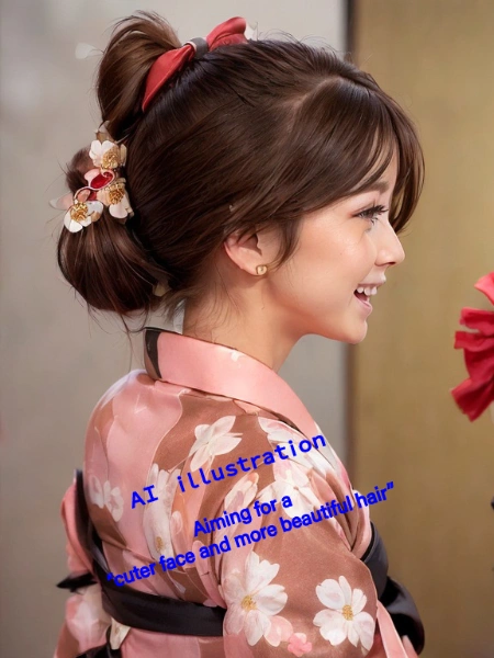 浴衣風衣装の美少女