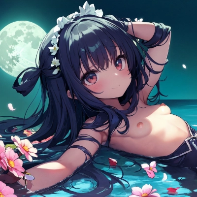 月と花