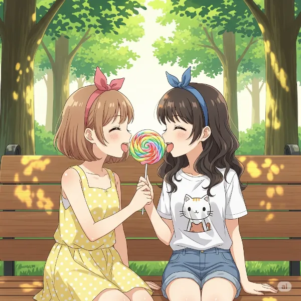 2人でペロペロキャンディ