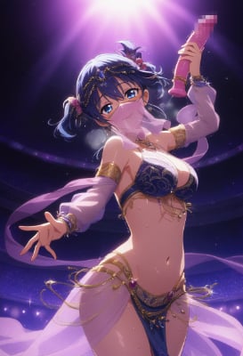 ディルドを持ちながらステージに立つ踊り子
