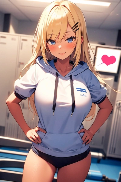 スク水パーカーなギャル娘さん