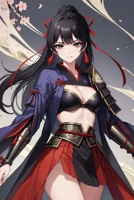 桜舞う黒髪の戦姫