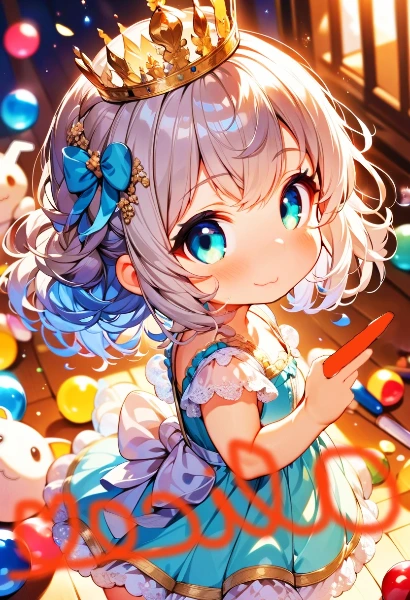 カメラにらくがきしたお姫さま