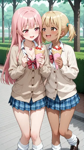 桃香ちゃんとクレープ食べたよ♡