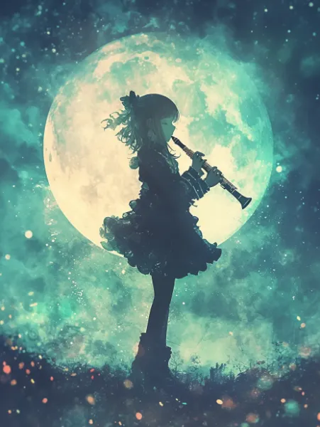 月夜に響く少女の調べ。
