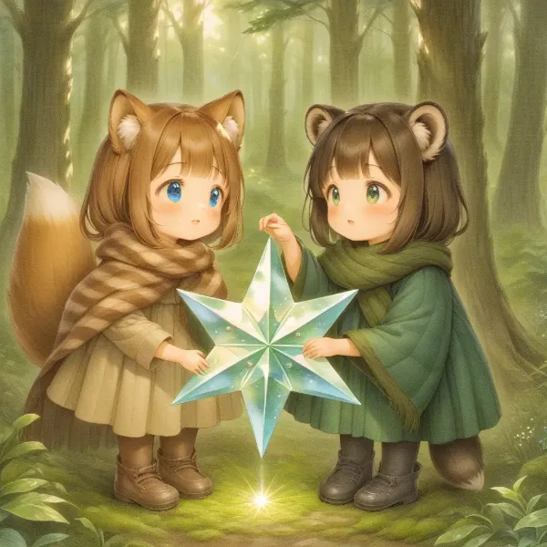 （リメイク）コン子とポン子・森でお星さまを見つけた