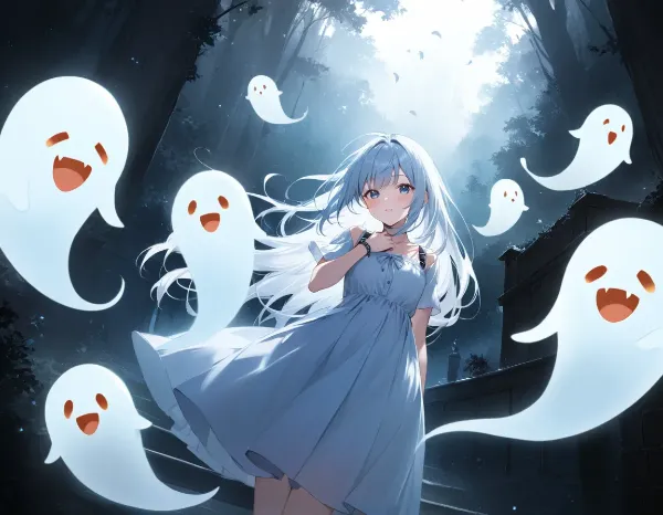 青髪の少女と森の幽霊たちの宴