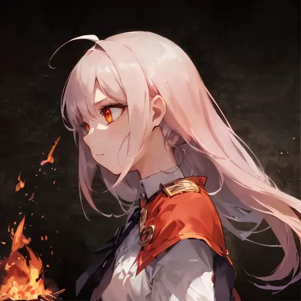 炎を不安そうに見つめる