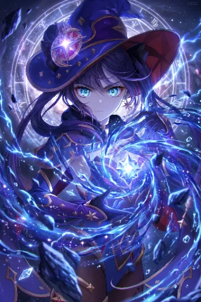 魔法を放つカッコいい原神のモナ！
