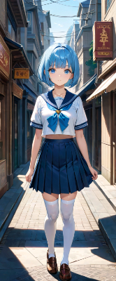 路地裏の青髪さん