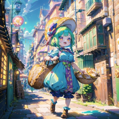 パンを売る少女