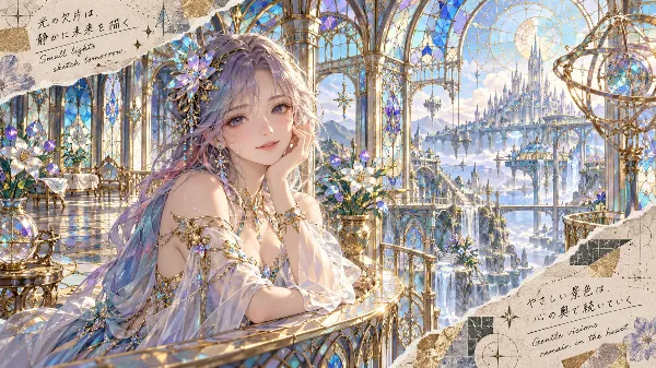 天空の宮殿で未来を描く光の少女
