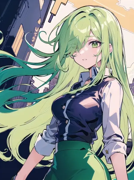 #163 緑髪少女