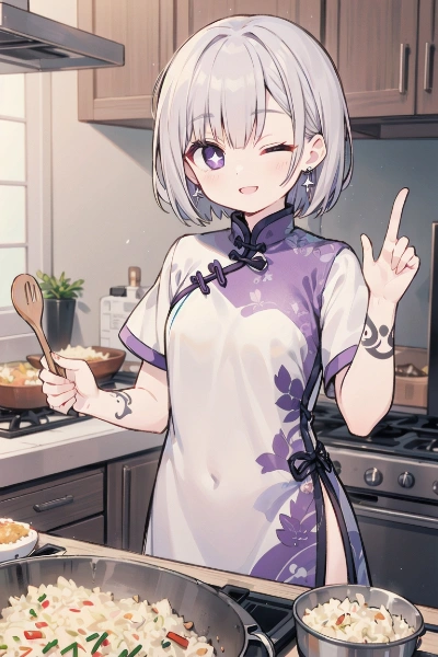 中華料理を作る宇宙人