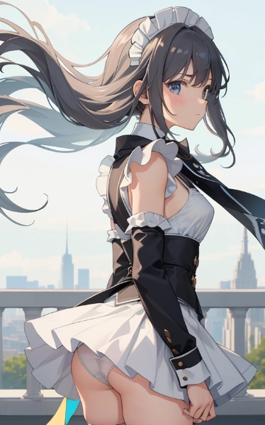 銀髪メイドのパンチラ