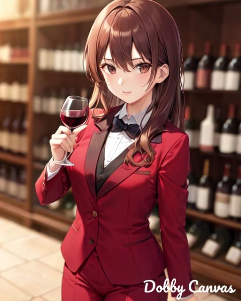 No.751 ワインレッドのソムリエガール