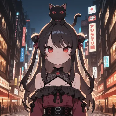 地雷系と猫と街歩き