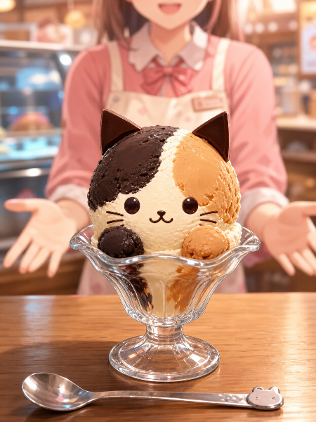 キャリコ(三毛猫)スペシャルアイス🍨