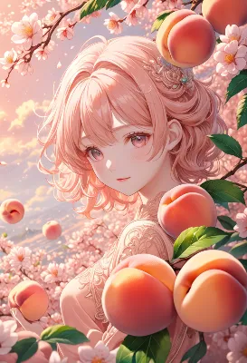 桃の花びらに囁く少女の夢