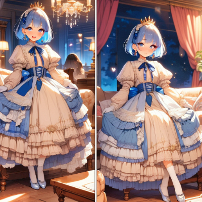 夜の素敵な青髪さん