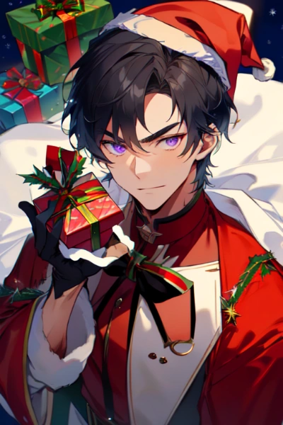 クリスマスイブの夜の、プレゼントとサンタクロースな黒髪短髪男性★その2（27枚）