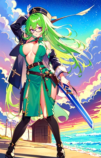 green hair