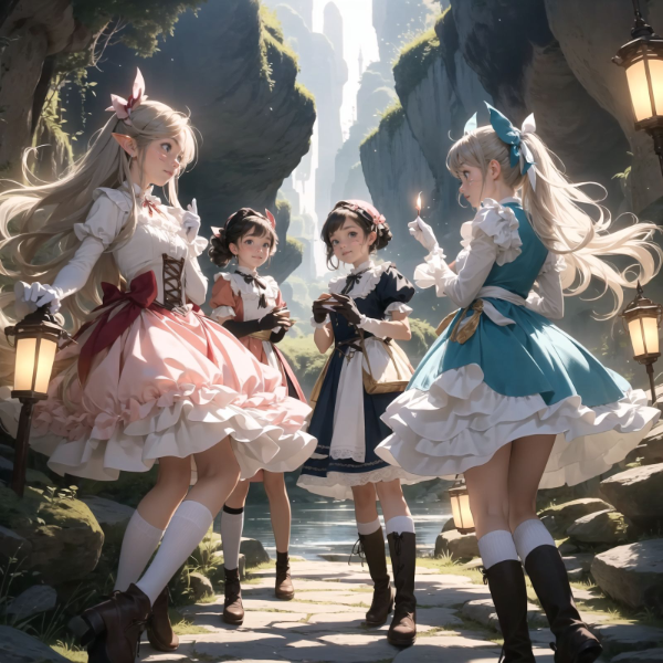 国際妖精デーイベントを見て回るエルフたち