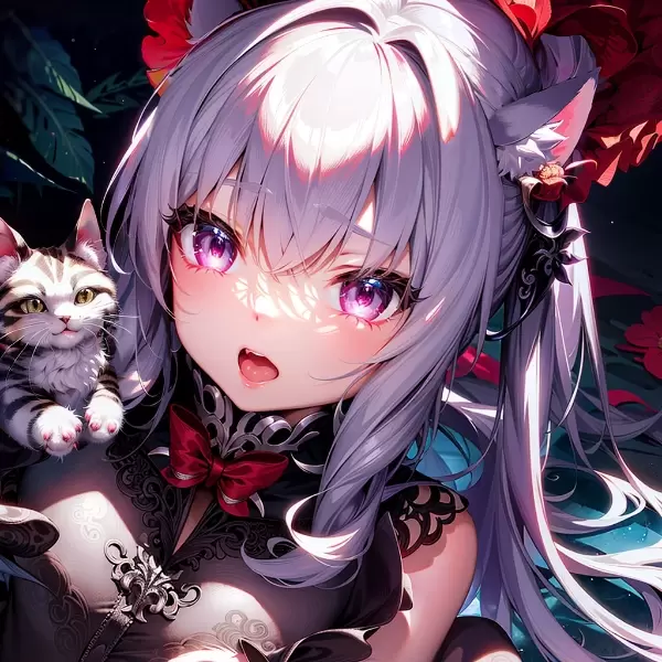 肩乗り子猫