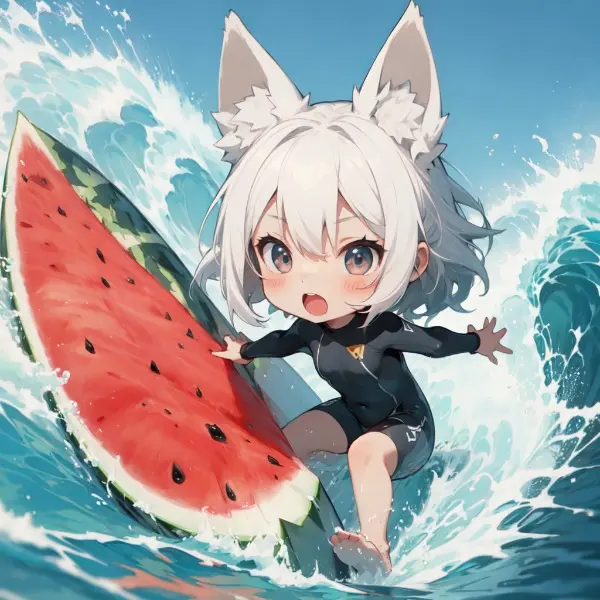 🍉にのった少女