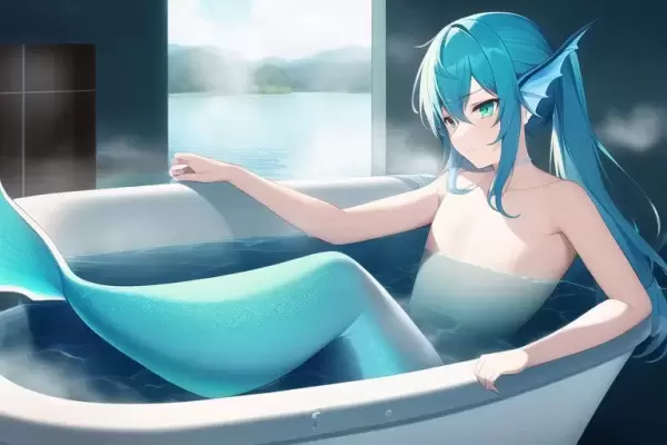 お風呂に入る半魚人系イケメン