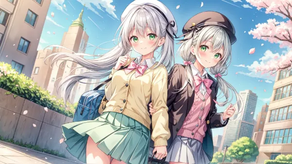 桜舞う街角の姉妹の約束