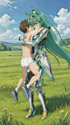 旅の途中で覚醒してしまったヒカリを見た少年が欲情してしまい、それを悟ったヒカリが草原に呼び出しハグコキ射精♡