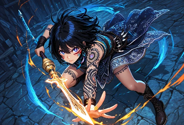 トライバルタトゥーの戦士