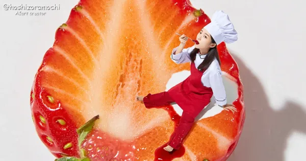 いちごに乗っちゃった🍓