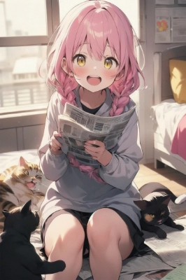 猫と新聞