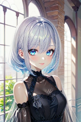 水色ショート