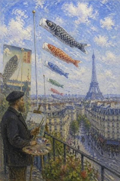 クロード・モネが想像した鯉のぼりの揚がる街