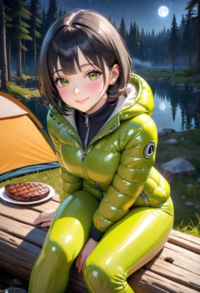 キャンプファイヤーと夕食