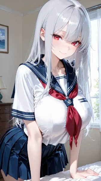 朝起こしに来てくれる銀髪ちゃん