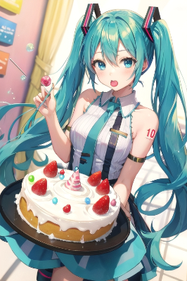 ミクの手作りケーキ