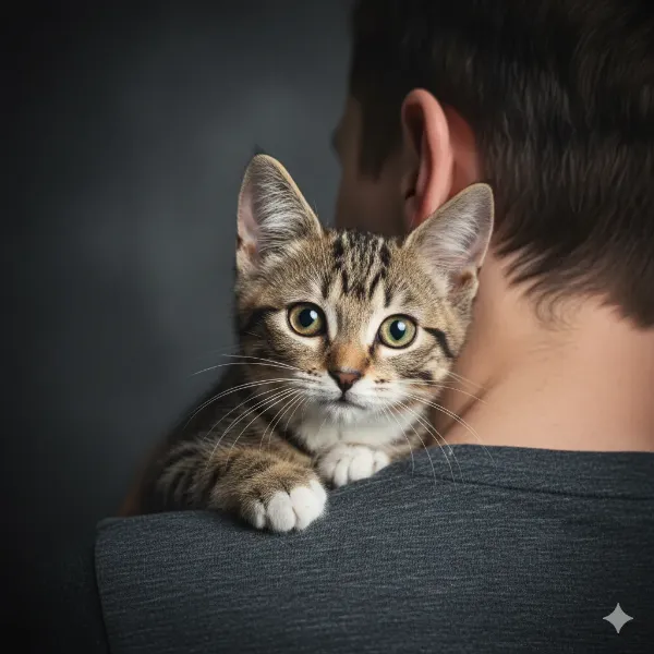 肩乗り子猫の秘密の冒険