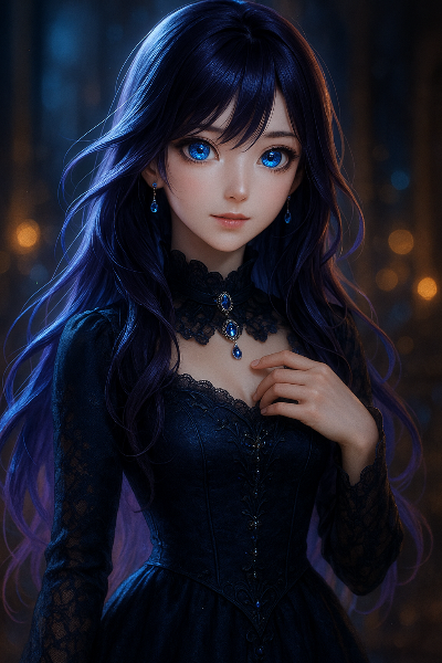 青い髪の少女と夜の秘密