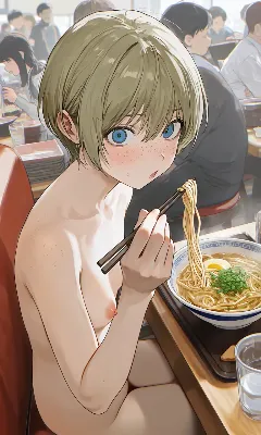 ヌードルはすすって食べる