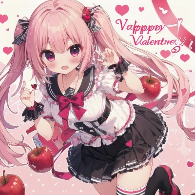 アイドルがりんごと共にやってくるバレンタインデー♥