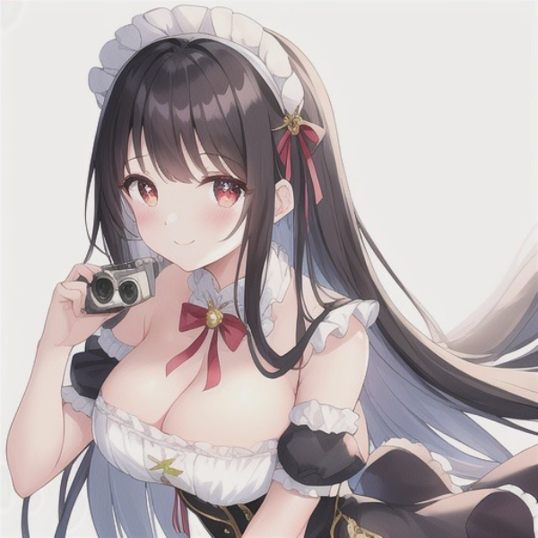写真を撮るメイドさん